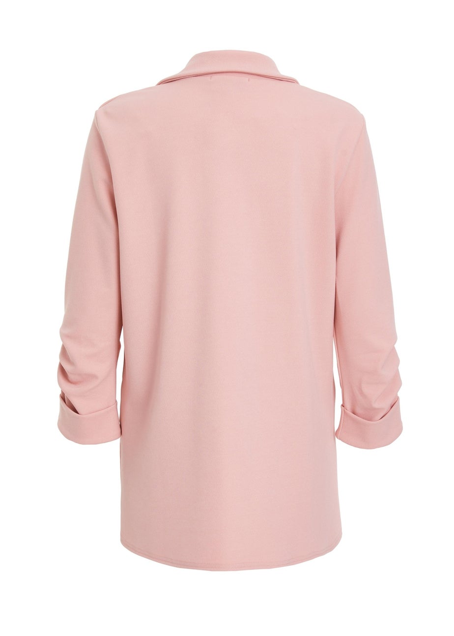 Quiz Pink Ruched Sleeve Blazer