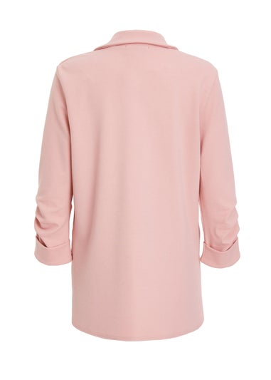 Quiz Pink Ruched Sleeve Blazer