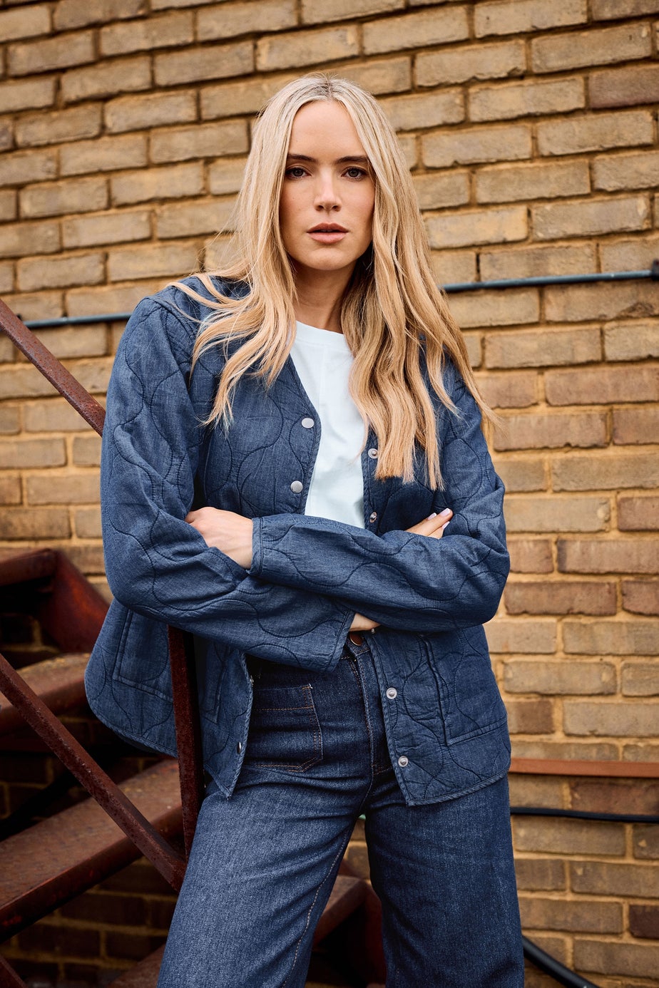 Long Tall Sally Dark Blue Denim Quilted Jacket