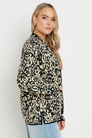 LTS Tall Black Abstract Quilted Jacket