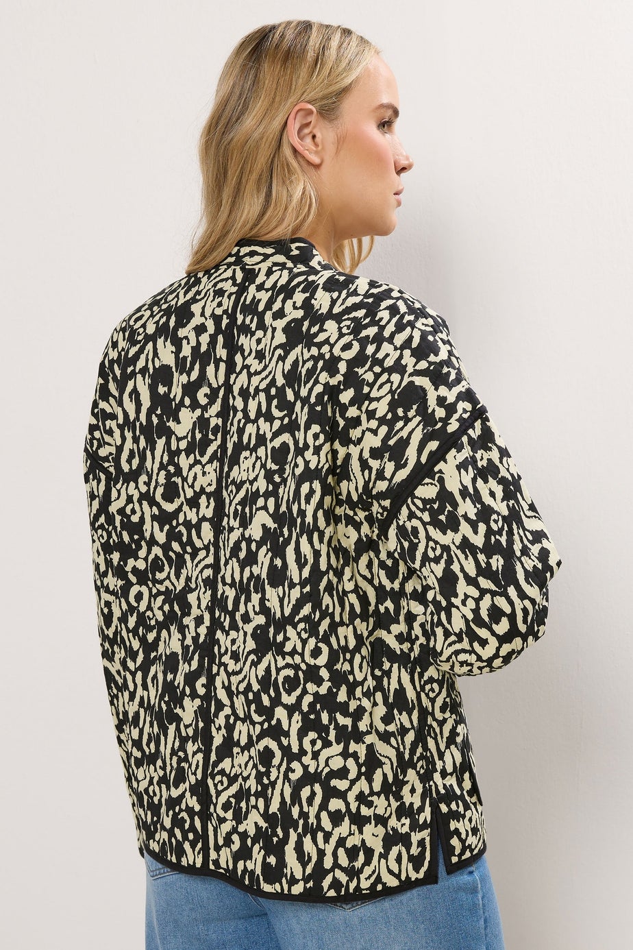 Long Tall Sally Black Abstract Quilted Jacket