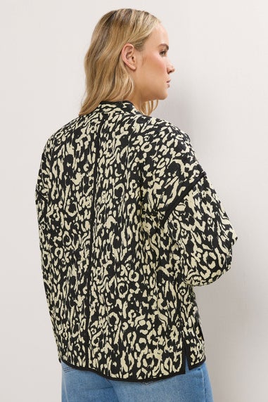 Long Tall Sally Black Abstract Quilted Jacket