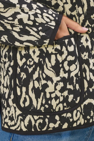 Long Tall Sally Black Abstract Quilted Jacket