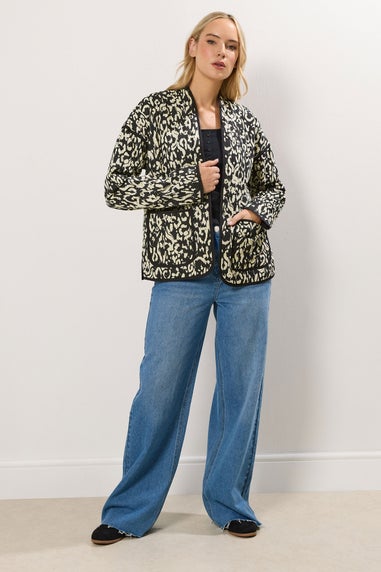 Long Tall Sally Black Abstract Quilted Jacket