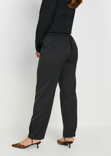 Long Tall Sally Black Pleated Barrel Leg Trousers