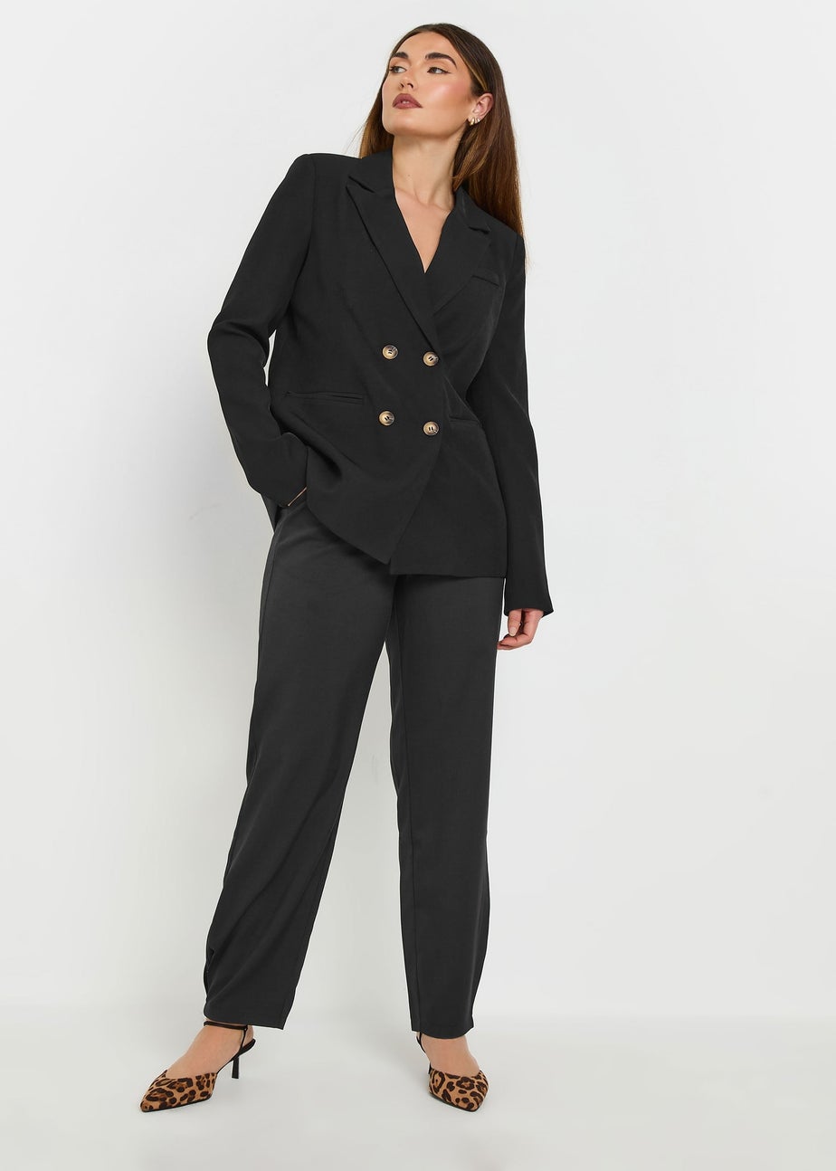 Long Tall Sally Black Pleated Barrel Leg Trousers