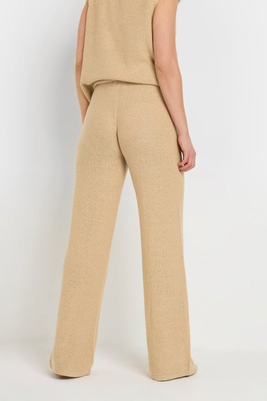 Long Tall Sally Natural Brown Knitted Wide Leg Trouser
