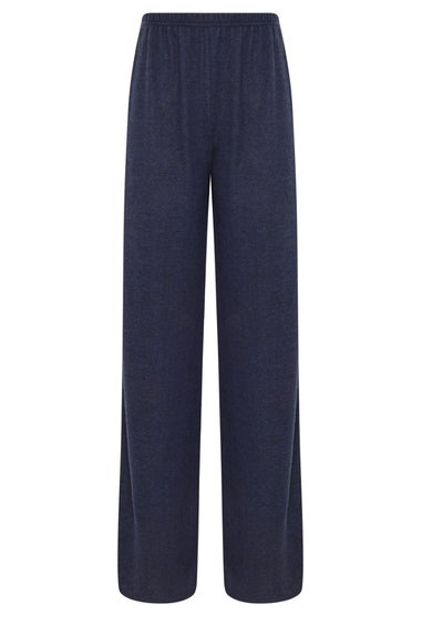 Long Tall Sally Navy Blue Soft Touch Wide Leg Trousers