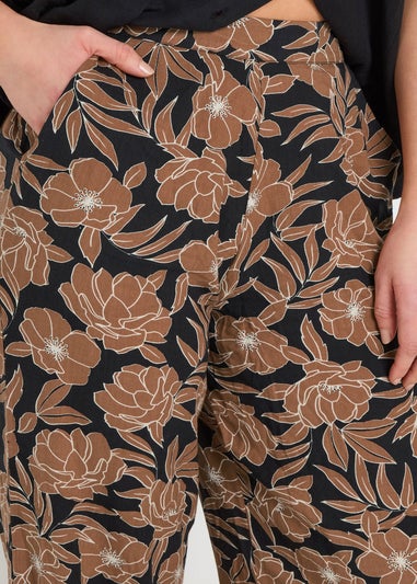 Long Tall Sally Tall Rust Orange Floral Print Wide Leg Trousers