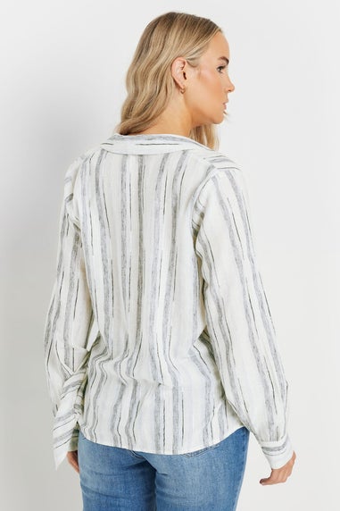 LTS Tall Light Blue Woven Wrap Shirt