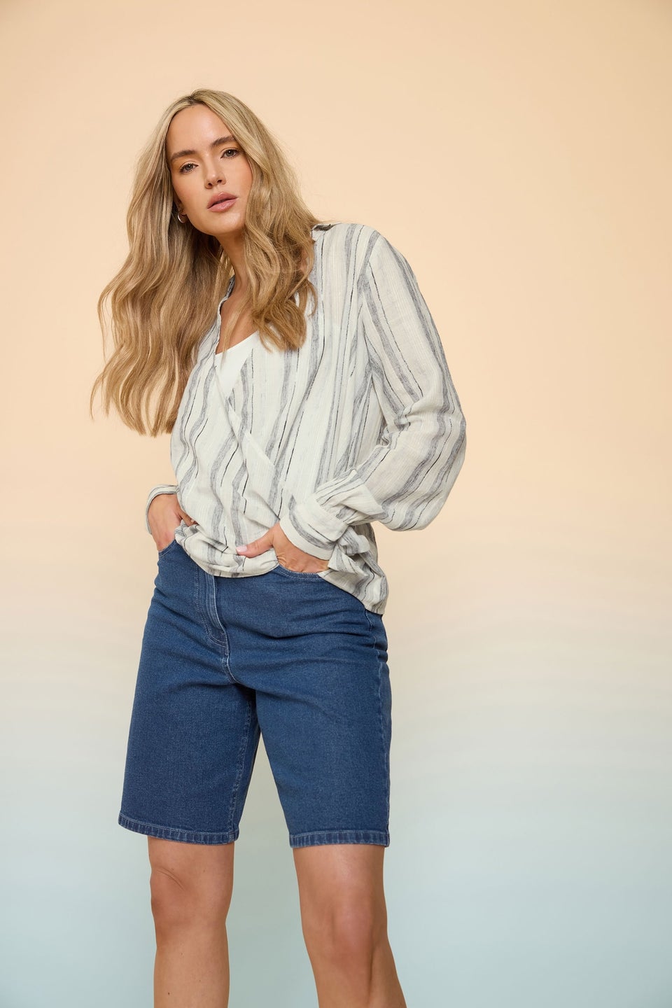 LTS Tall Light Blue Woven Wrap Shirt