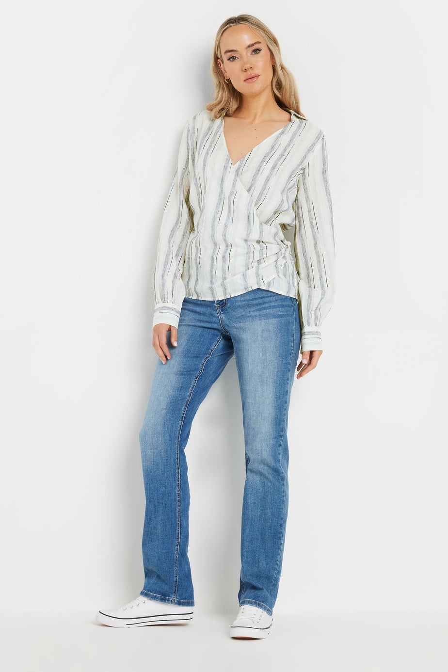 LTS Tall Light Blue Woven Wrap Shirt