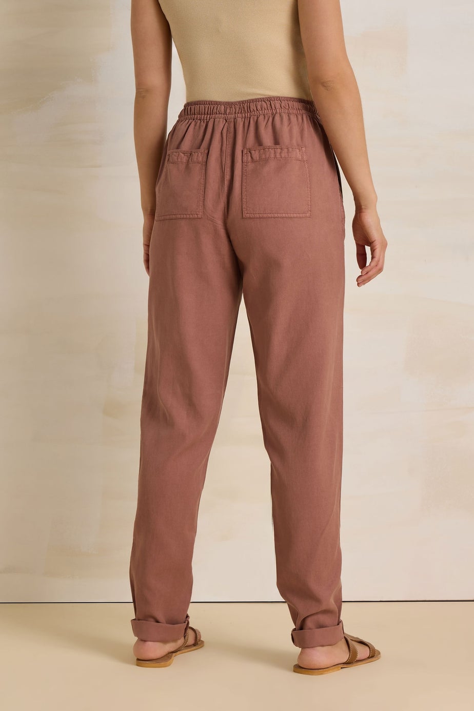 Long Tall Sally Rust Orange Lyocell Blend Joggers