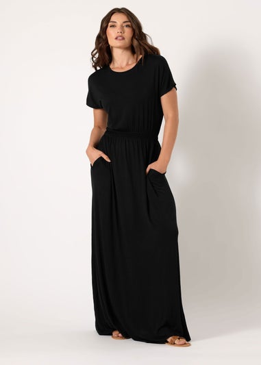 Long Tall Sally Black Shirred Waist Maxi Dress