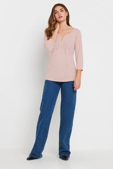 Long Tall Sally 2 Pack Light Pink & Blue Henley Tops