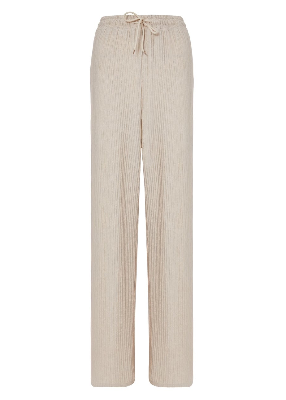 Quiz Stone Textured Palazzo Trousers