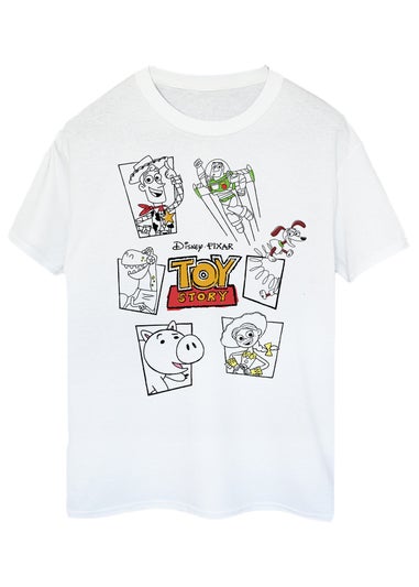 Disney Toy Story Sketch White Graphic T-Shirt