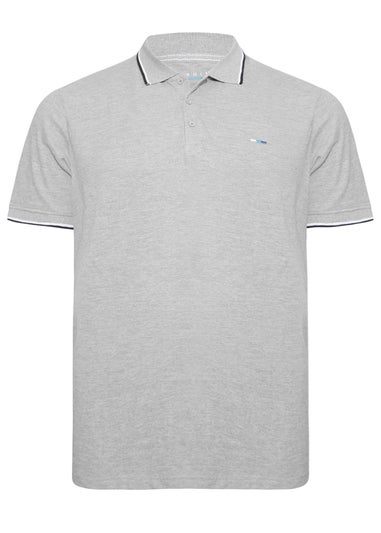 BadRhino Grey Marl Tipped Core Polo Shirt