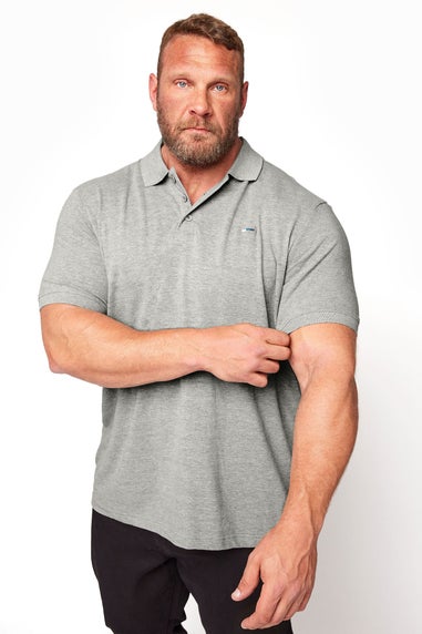 BadRhino Grey Marl Core Polo Shirt
