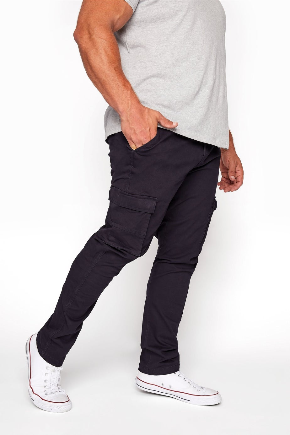 BadRhino Big & Tall Navy Blue Stretch Combat Cargo Trousers