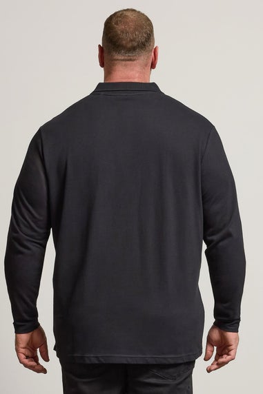 BadRhino Black Long Sleeve Core Polo Shirt