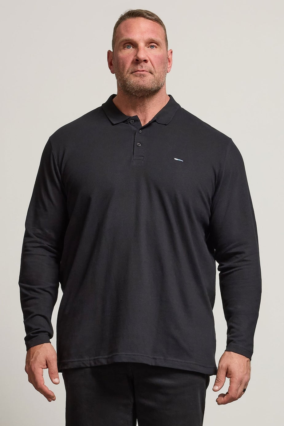 BadRhino Black Long Sleeve Core Polo Shirt