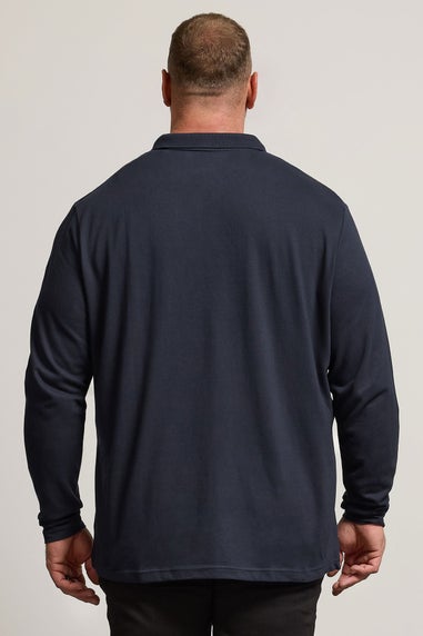BadRhino Navy Blue Long Sleeve Core Polo Shirt