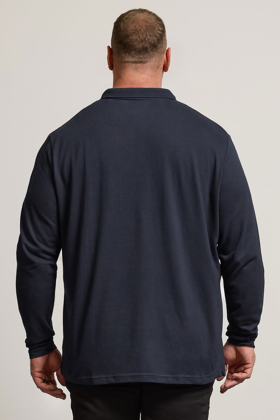 BadRhino Navy Blue Long Sleeve Core Polo Shirt