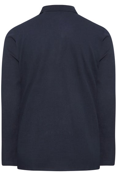 BadRhino Navy Blue Long Sleeve Core Polo Shirt
