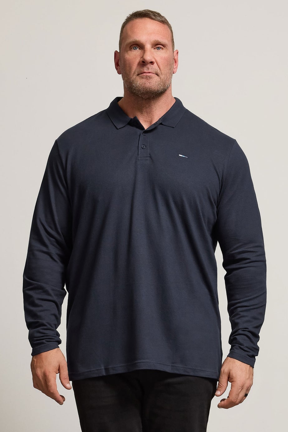 BadRhino Navy Blue Long Sleeve Core Polo Shirt