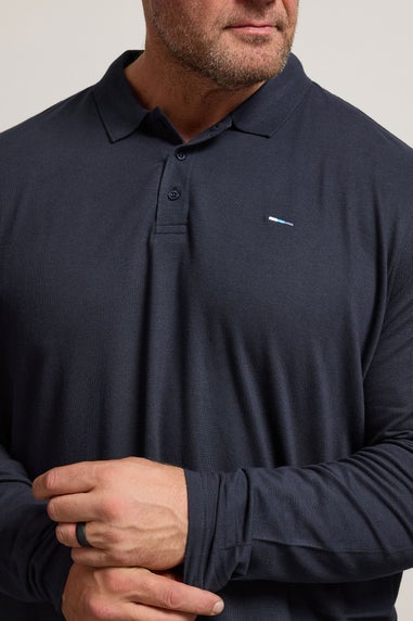 BadRhino Navy Blue Long Sleeve Core Polo Shirt