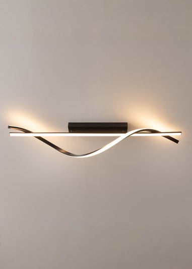 ValueLights Infinity Matte Black Twist Drop Bar Integrated LED Ceiling Light