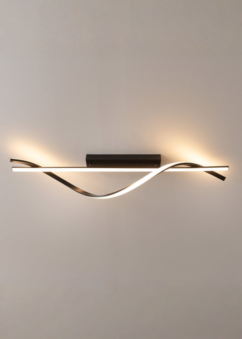 ValueLights Infinity Matte Black Twist Drop Bar Integrated LED Ceiling Light
