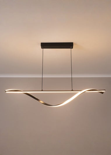 ValueLights Infinity Matte Black Twist Drop Bar Integrated LED Ceiling Light