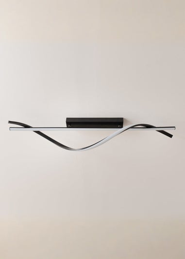 ValueLights Infinity Matte Black Twist Drop Bar Integrated LED Ceiling Light