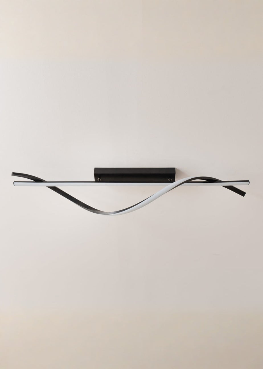 ValueLights Infinity Matte Black Twist Drop Bar Integrated LED Ceiling Light