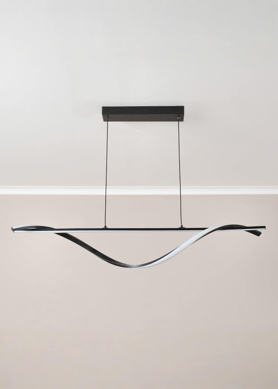ValueLights Infinity Matte Black Twist Drop Bar Integrated LED Ceiling Light