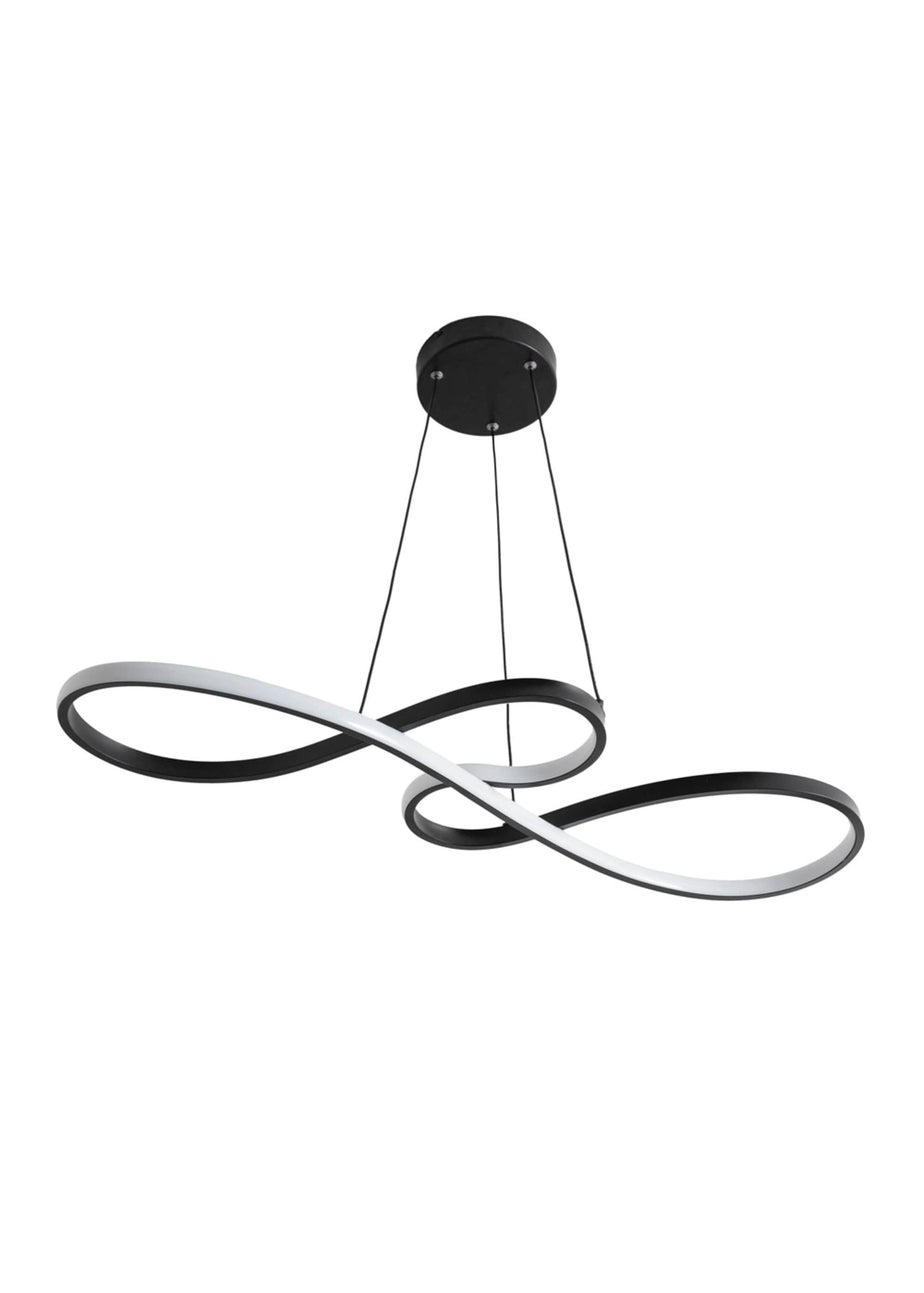 ValueLights Infinity Matte Black Loop Drop Bar Integrated LED Ceiling Light