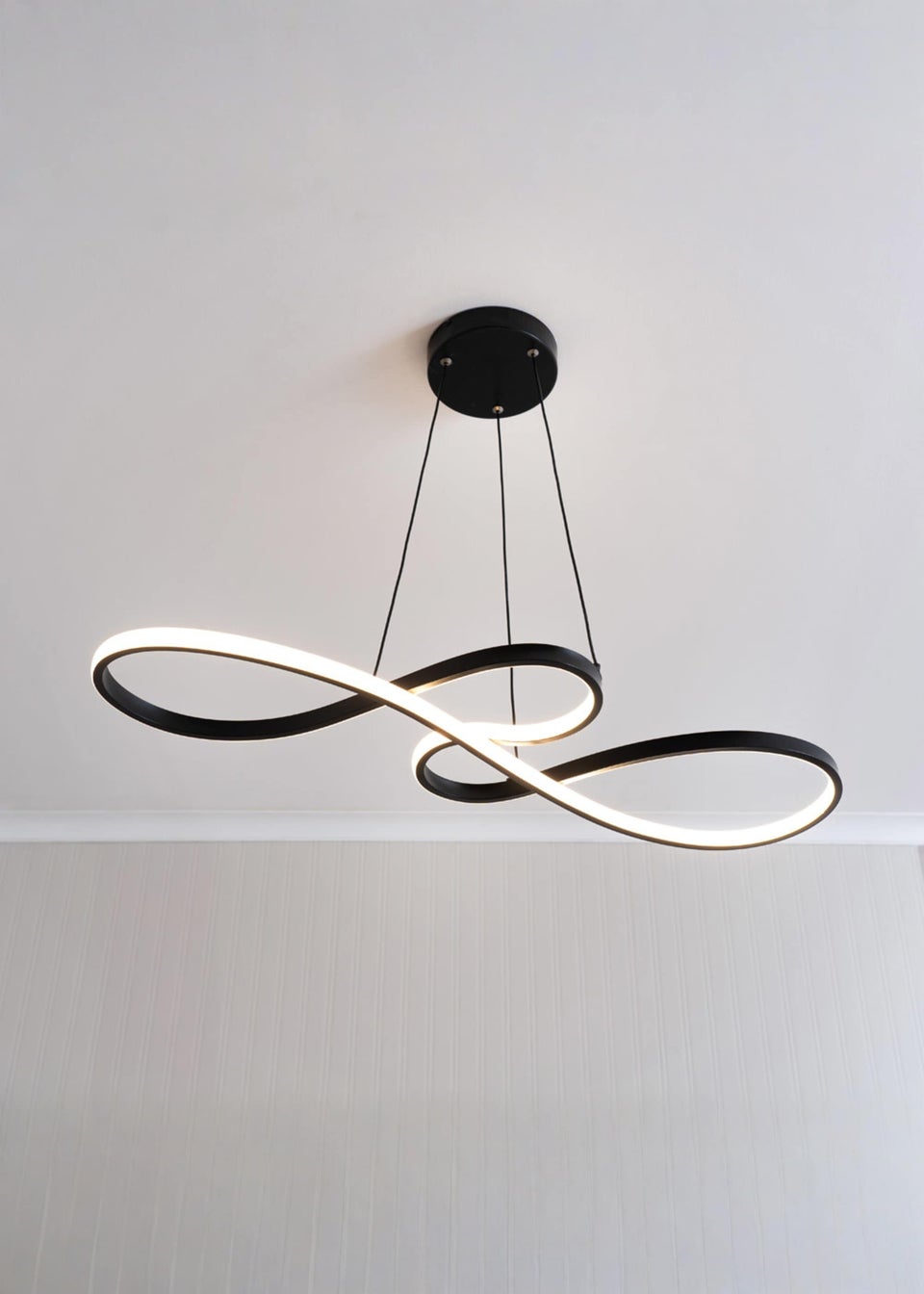ValueLights Infinity Matte Black Loop Drop Bar Integrated LED Ceiling Light