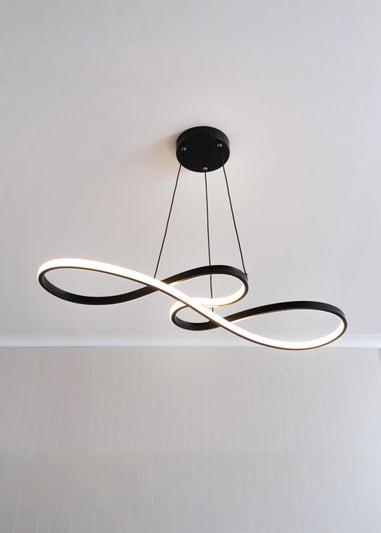 ValueLights Infinity Matte Black Loop Drop Bar Integrated LED Ceiling Light