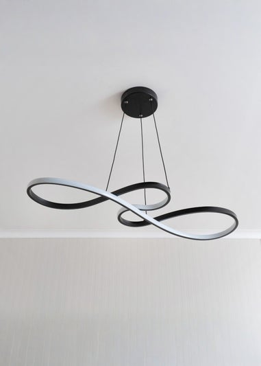 ValueLights Infinity Matte Black Loop Drop Bar Integrated LED Ceiling Light