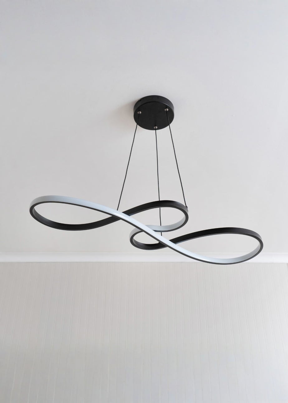 ValueLights Infinity Matte Black Loop Drop Bar Integrated LED Ceiling Light