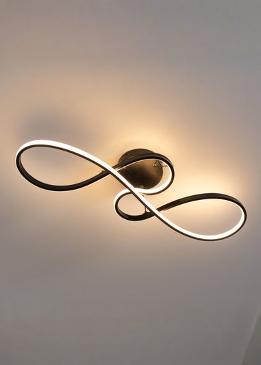 ValueLights Infinity Matte Black Loop Drop Bar Integrated LED Ceiling Light