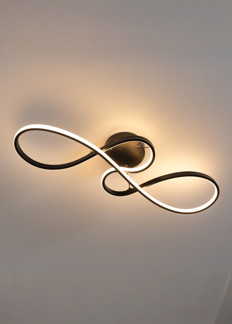 ValueLights Infinity Matte Black Loop Drop Bar Integrated LED Ceiling Light