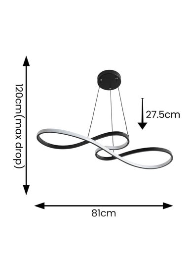 ValueLights Infinity Matte Black Loop Drop Bar Integrated LED Ceiling Light