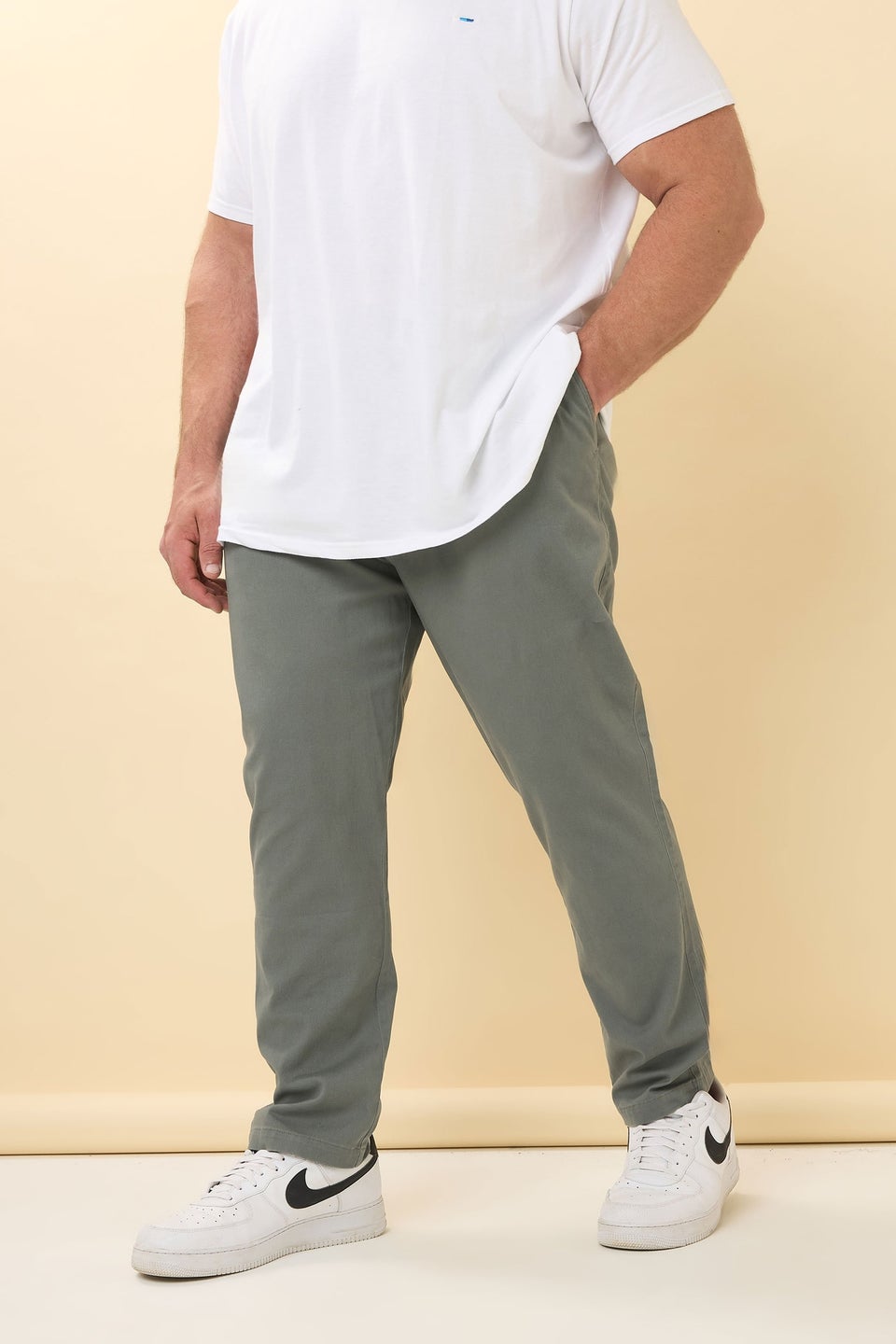 BadRhino Sage Green Elasticated Waist Chinos