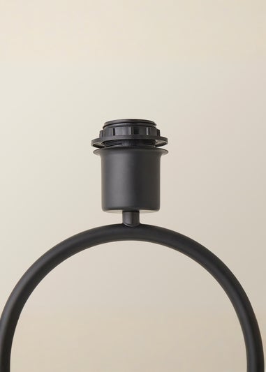 ValueLights Antonia Matte Black Metal Oval Stem Table Lamp Base