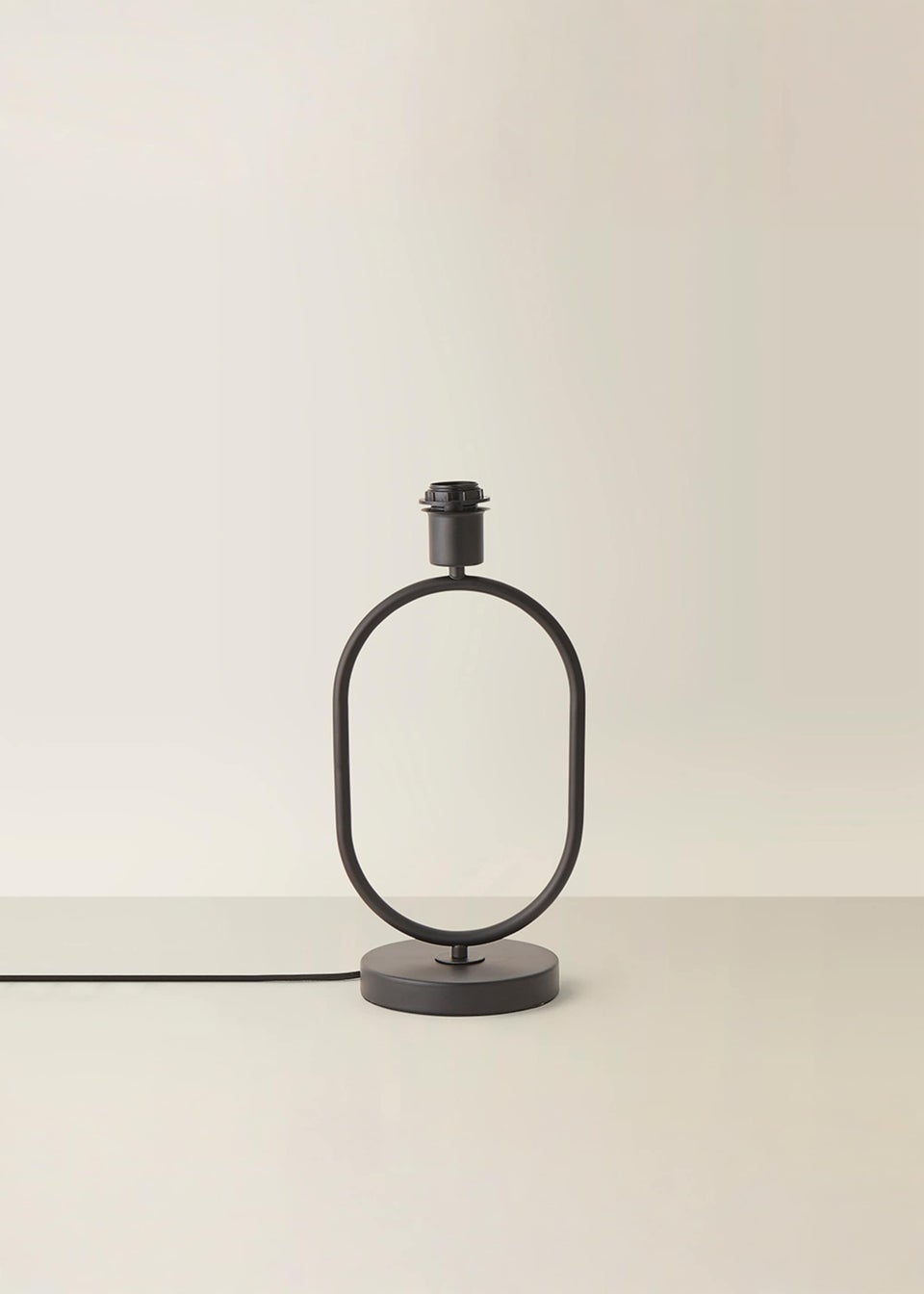 ValueLights Antonia Matte Black Metal Oval Stem Table Lamp Base