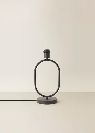 ValueLights Antonia Matte Black Metal Oval Stem Table Lamp Base