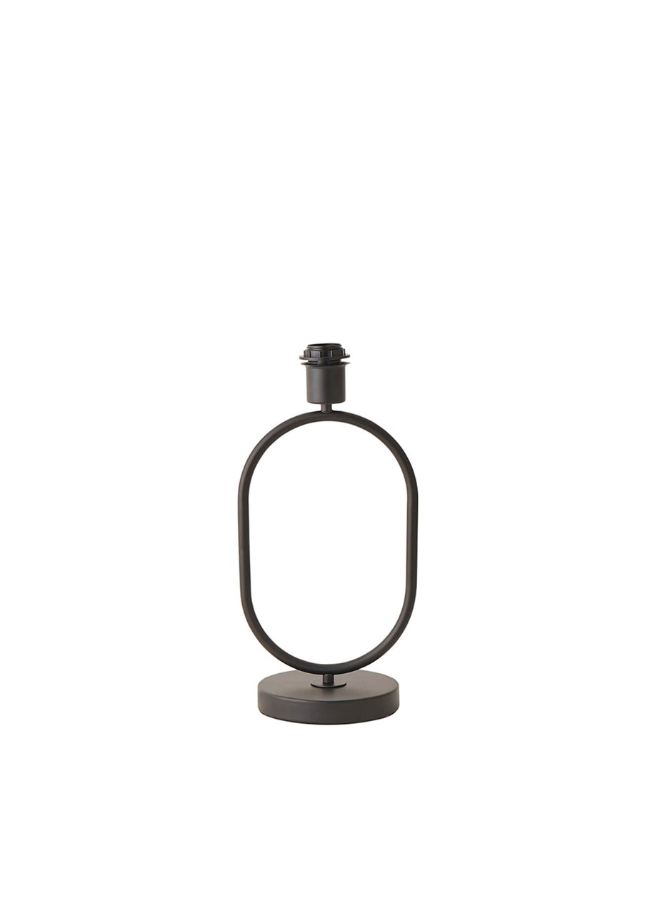 ValueLights Antonia Matte Black Metal Oval Stem Table Lamp Base